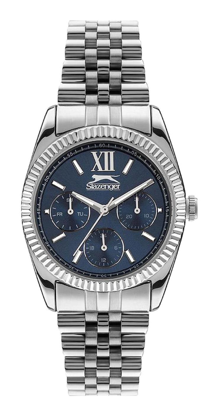 Slazenger SL.09.6556.4.01 Takvimli 44 mm Gri Çelik Kordon Analog Kadın Kol Saati
