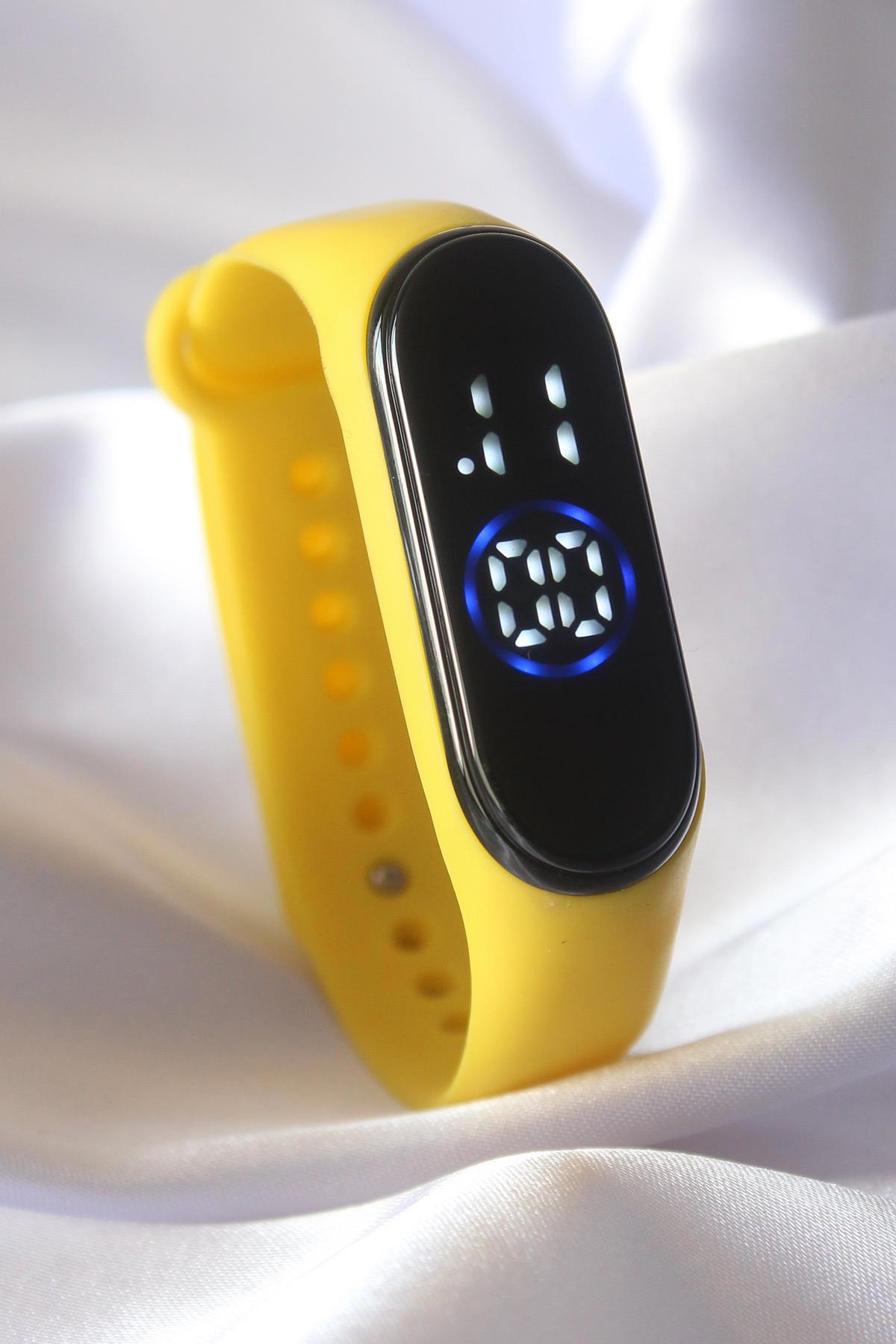 Erbilden 36 mm Sarı Silikon Kordon Dijital Kadın Kol Saati