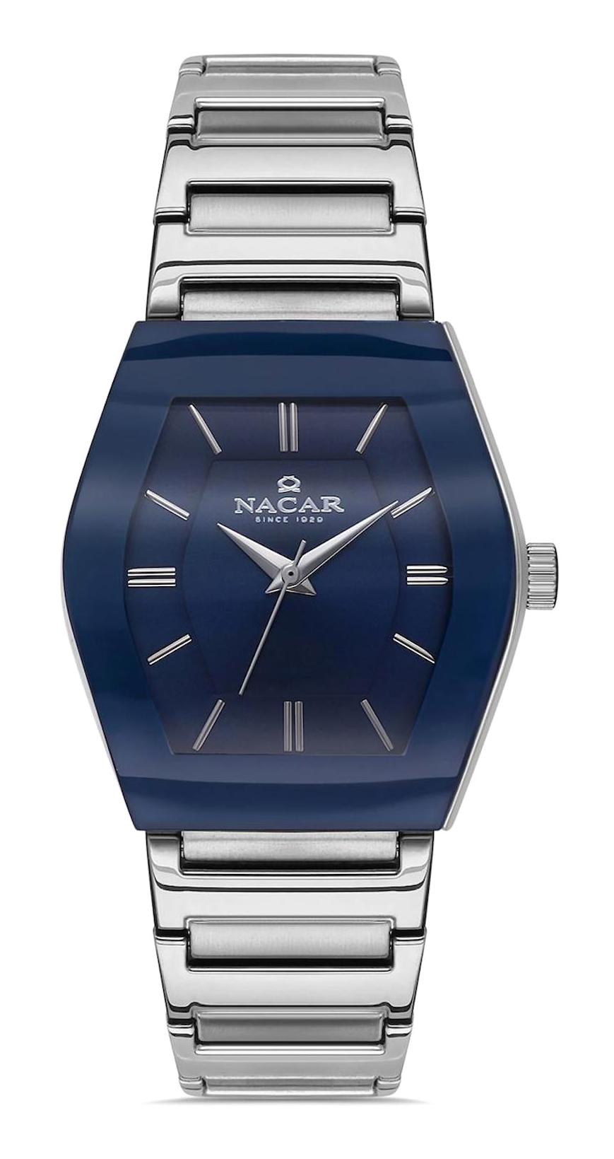 Nacar 34391046-ALSM 34-37 mm Gri Metal Kordon Analog Kadın Kol Saati