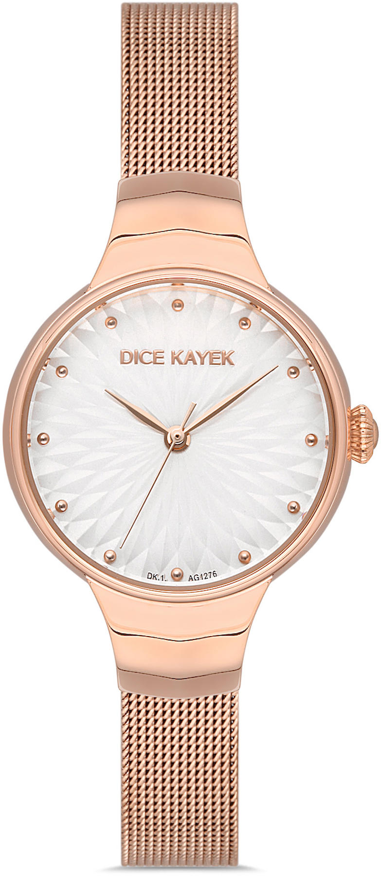 Dice Kayek DK.1.AG1276.04 34 mm Rose Gold Çelik-Hasır Kordon Analog Kadın Kol Saati