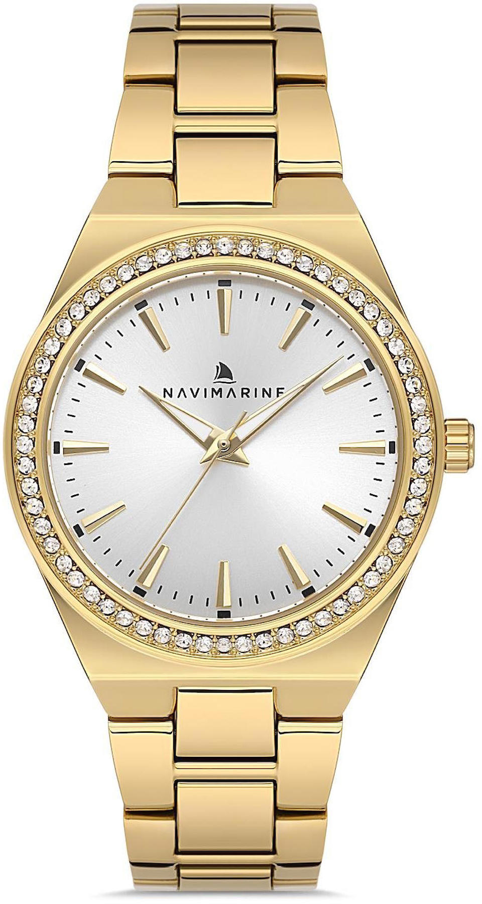 Navimarine NVM97-B1 34 mm Altın Çelik Kordon Analog Kadın Kol Saati