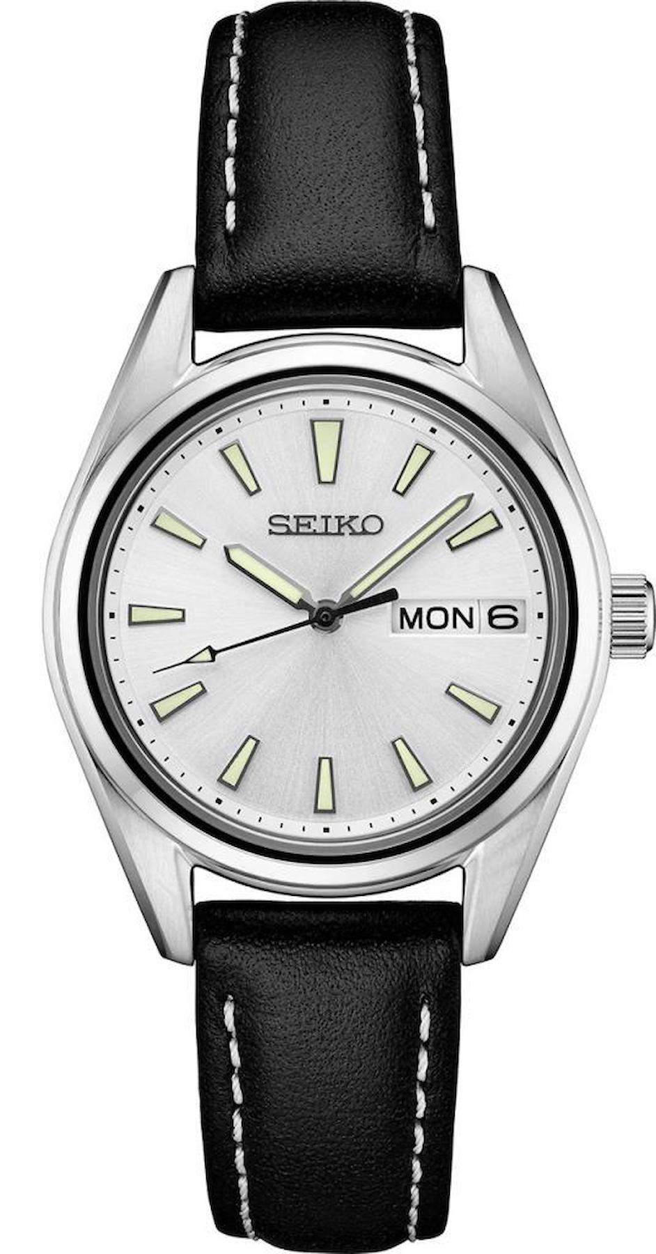 Seiko SUR455P Takvimli 29.8 mm Siyah Deri Kordon Analog Kadın Kol Saati