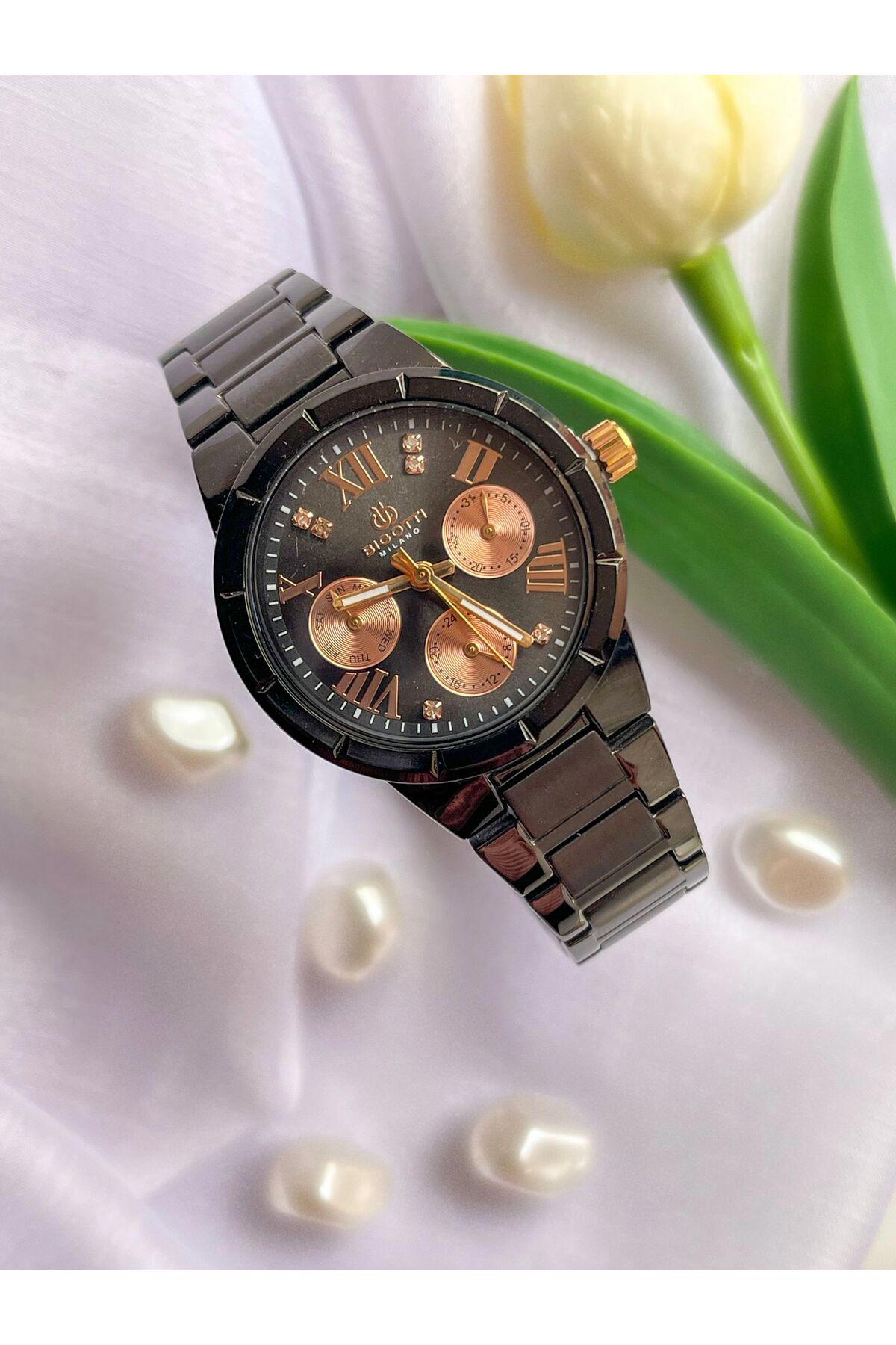 Bigotti BM010716D 35 mm Siyah Çelik Kordon Analog Kadın Kol Saati