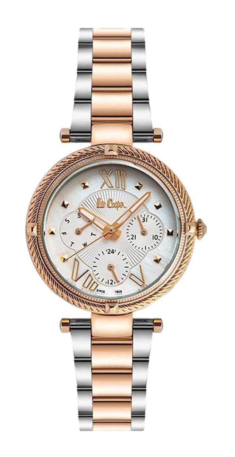 Lee Cooper LC06996.420 Takvimli 40 mm Altın-Gri Çelik Kordon Analog Kadın Kol Saati