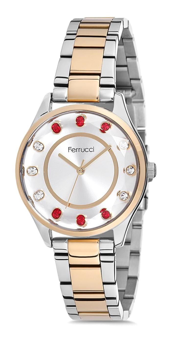 Ferrucci 9FM2158 38 mm Gri-Rose Gold Metal Kordon Analog Kadın Kol Saati