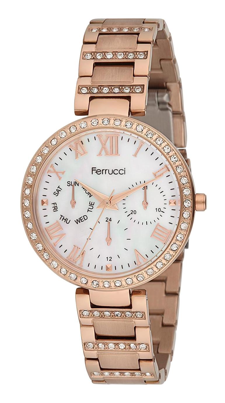 Ferrucci 8FM2297 Takvimli 38 mm Rose Gold Metal Kordon Analog Kadın Kol Saati