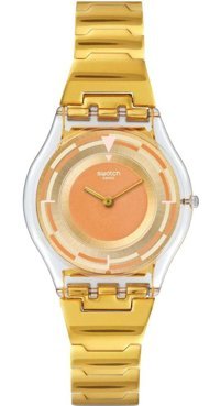 Swatch SFE104G 34 mm Altın Silikon Kordon Analog Kadın Kol Saati