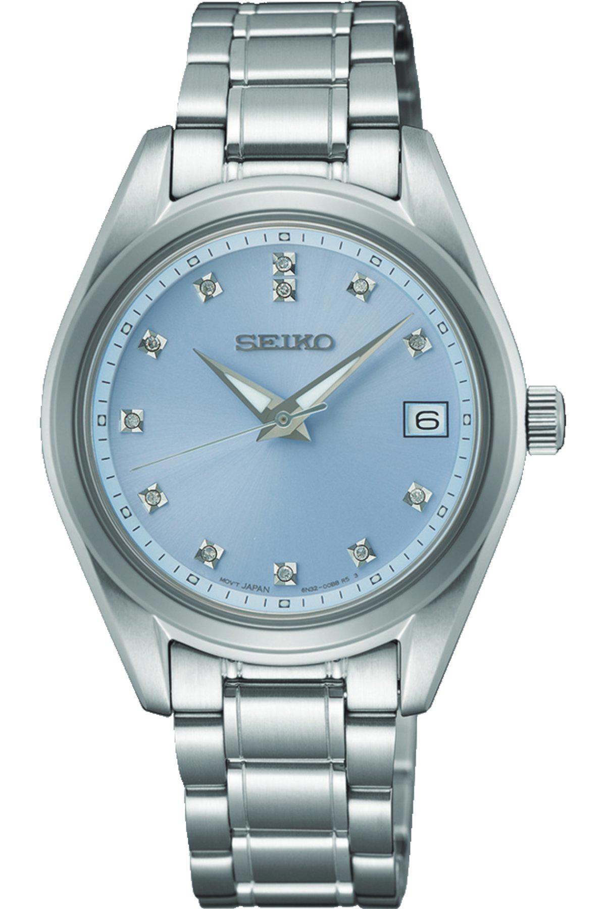 Seiko SUR581P Takvimli 32 mm Gri Çelik Kordon Analog Kadın Kol Saati