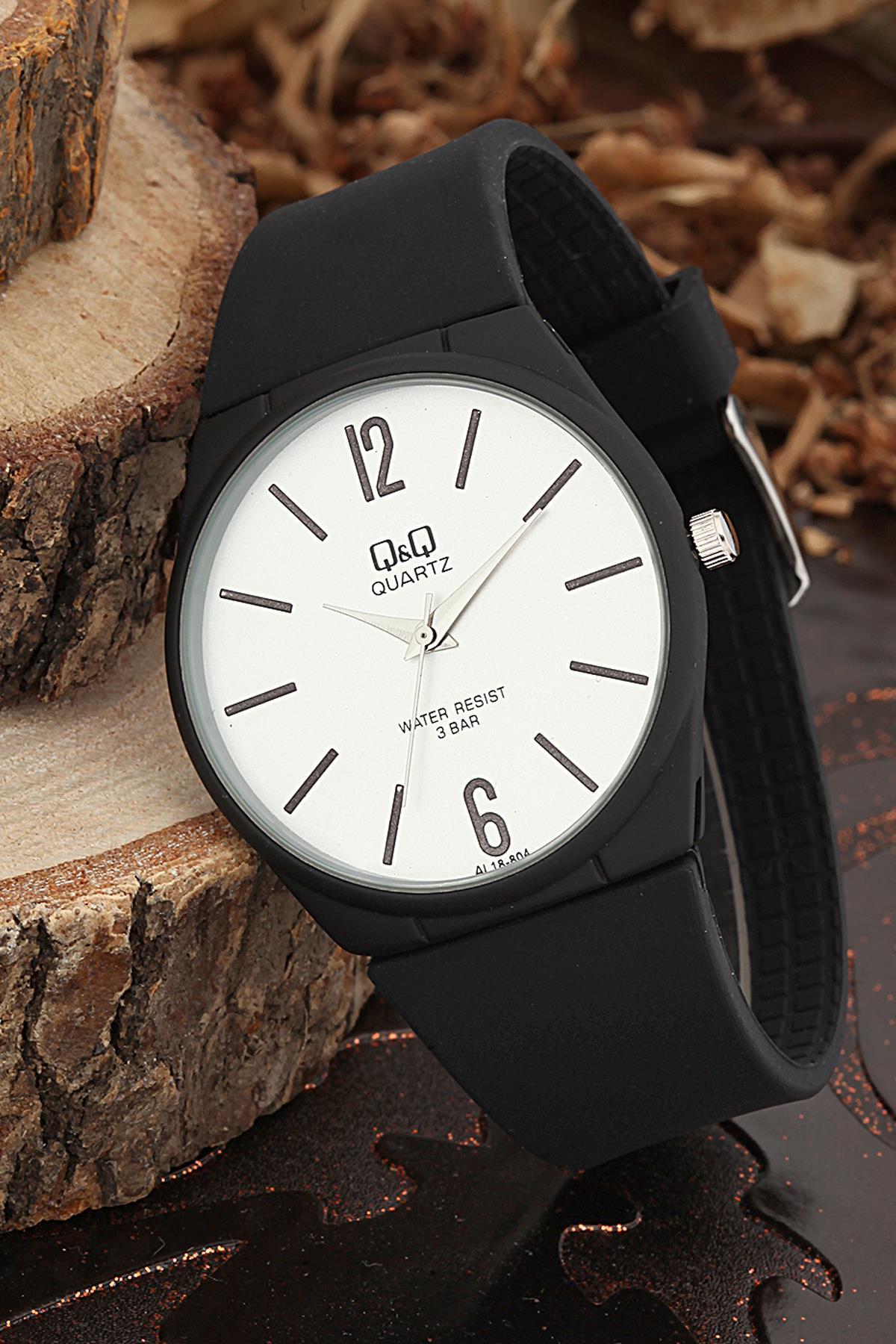 Q&Q 3B869 36 mm Siyah Silikon Kordon Analog Kadın Kol Saati