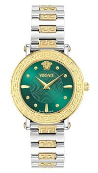 Versace VRSCVE9C00424 35 mm Altın-Gri Çelik Kordon Analog Kadın Kol Saati