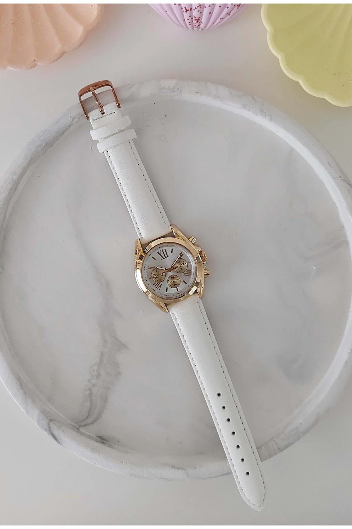 Storeay STA-061-002 36-40 mm Beyaz Metal Kordon Analog Kadın Kol Saati