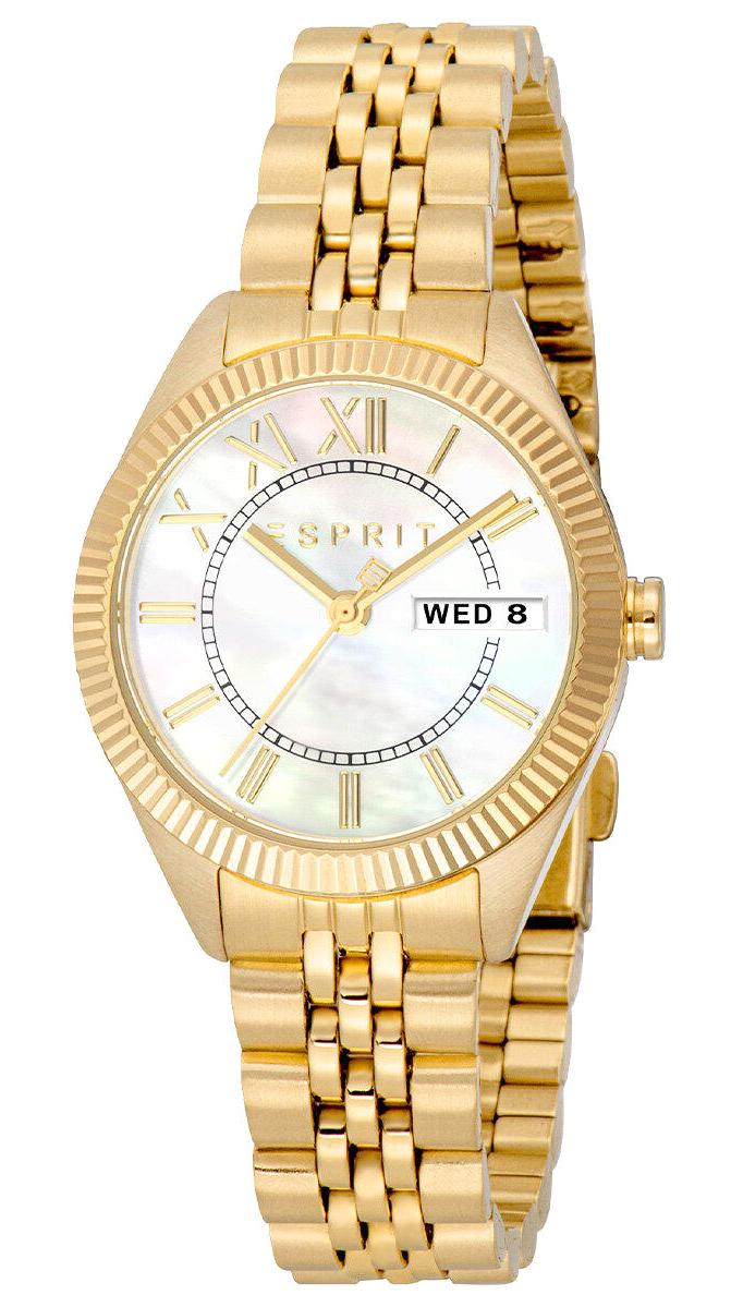 Esprit ES1L398M0065 Takvimli 30 mm Altın Çelik Kordon Analog Kadın Kol Saati