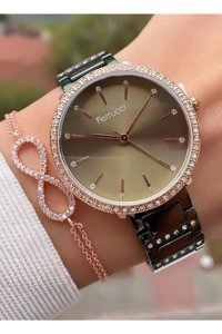 Ferrucci 32 mm Yeşil Çelik Kordon Analog Kadın Kol Saati