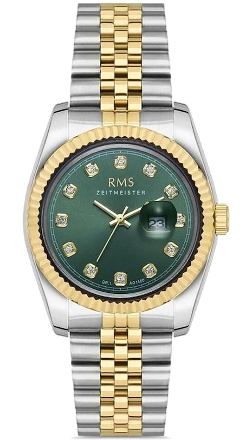 Romanson RMS.1.AG1460.08 Takvimli 36 mm Altın-Gri Çelik Kordon Analog Kadın Kol Saati
