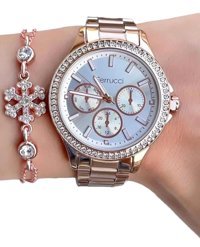 Ferrucci Takvimli 35 mm Rose Gold Çelik Kordon Analog Kadın Kol Saati