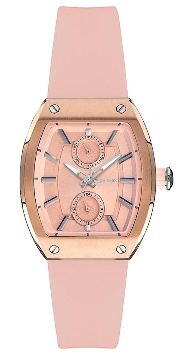 Quantum IML1002.417 Takvimli 34 mm Pembe Silikon Kordon Analog Kadın Kol Saati