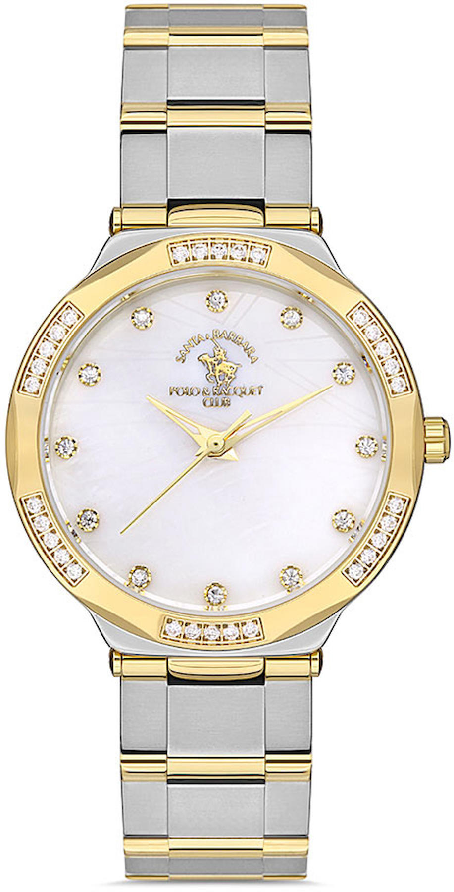 Santa Barbara Polo & Racquet Club SB.1.10470.3 34 mm Altın-Gri Çelik Kordon Analog Kadın Kol Saati