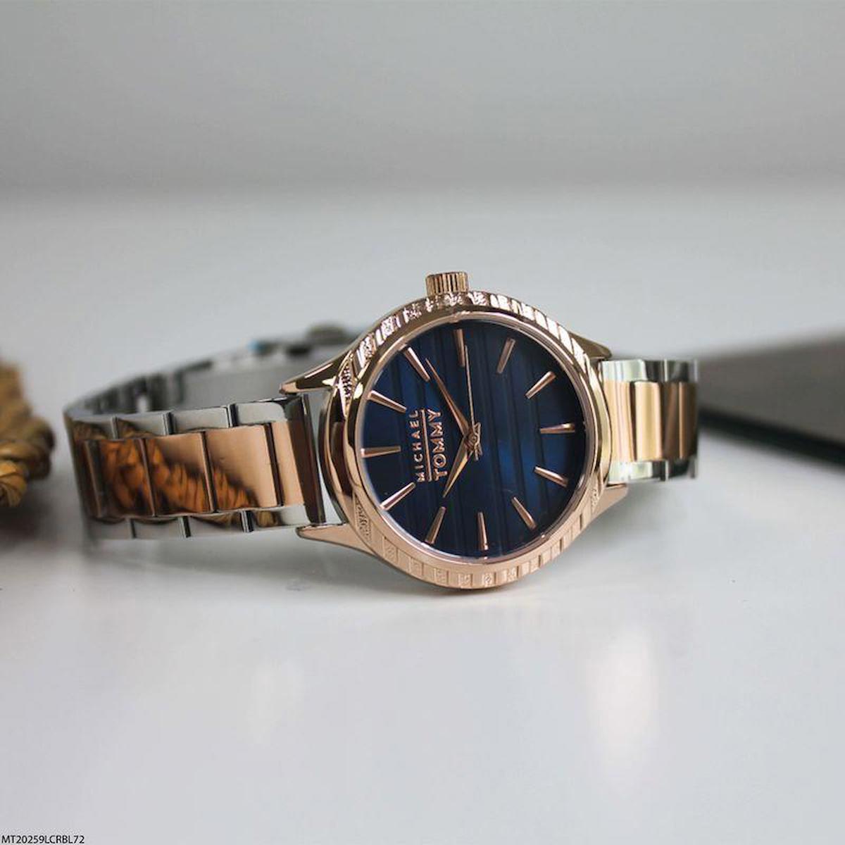 Michael Tommy MT20259LCRBL72 30 mm Gri-Rose Gold Çelik Kordon Analog Kadın Kol Saati