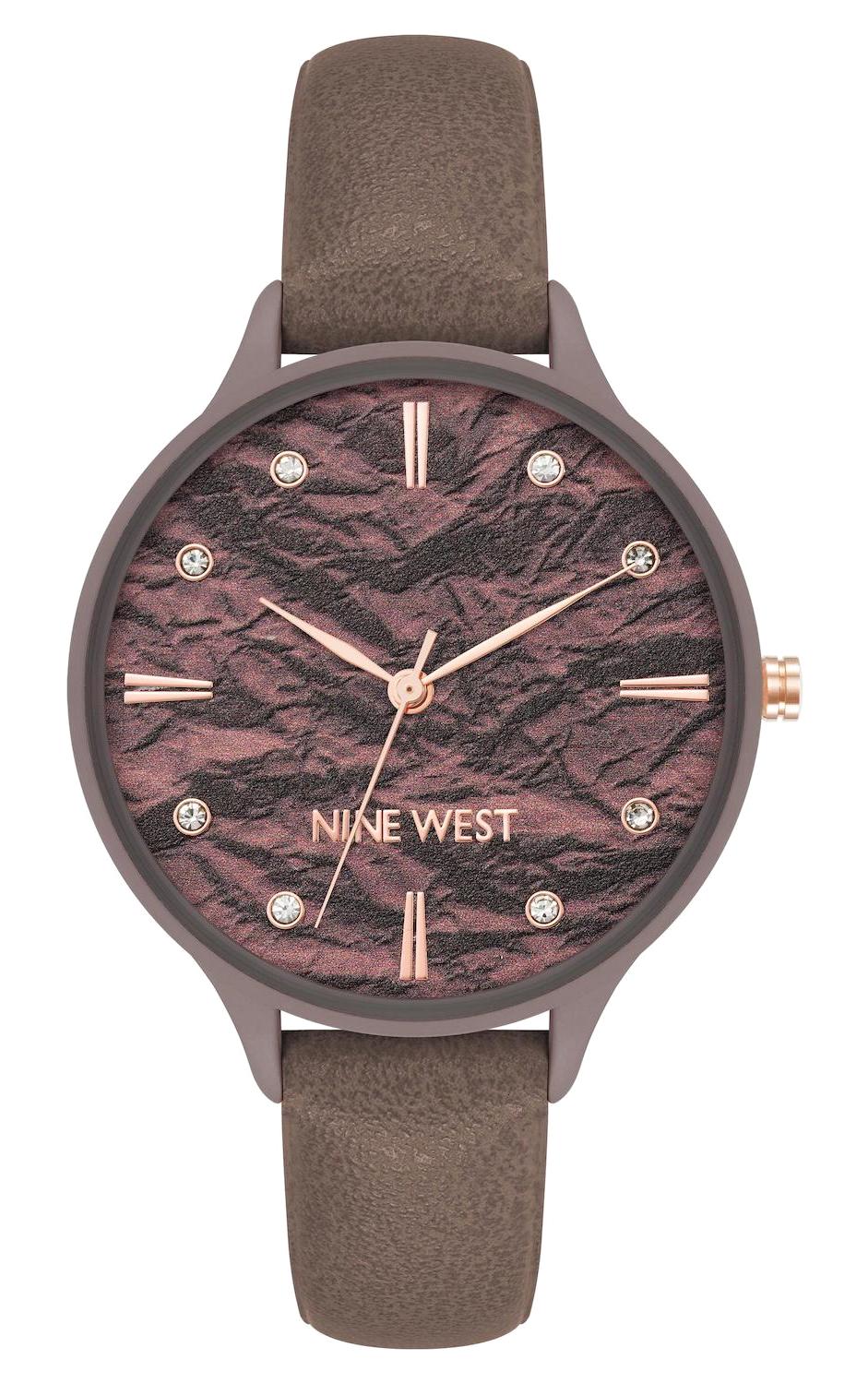 Nine West NW-2756TPTP 36 mm Kahverengi Deri Kordon Analog Kadın Kol Saati