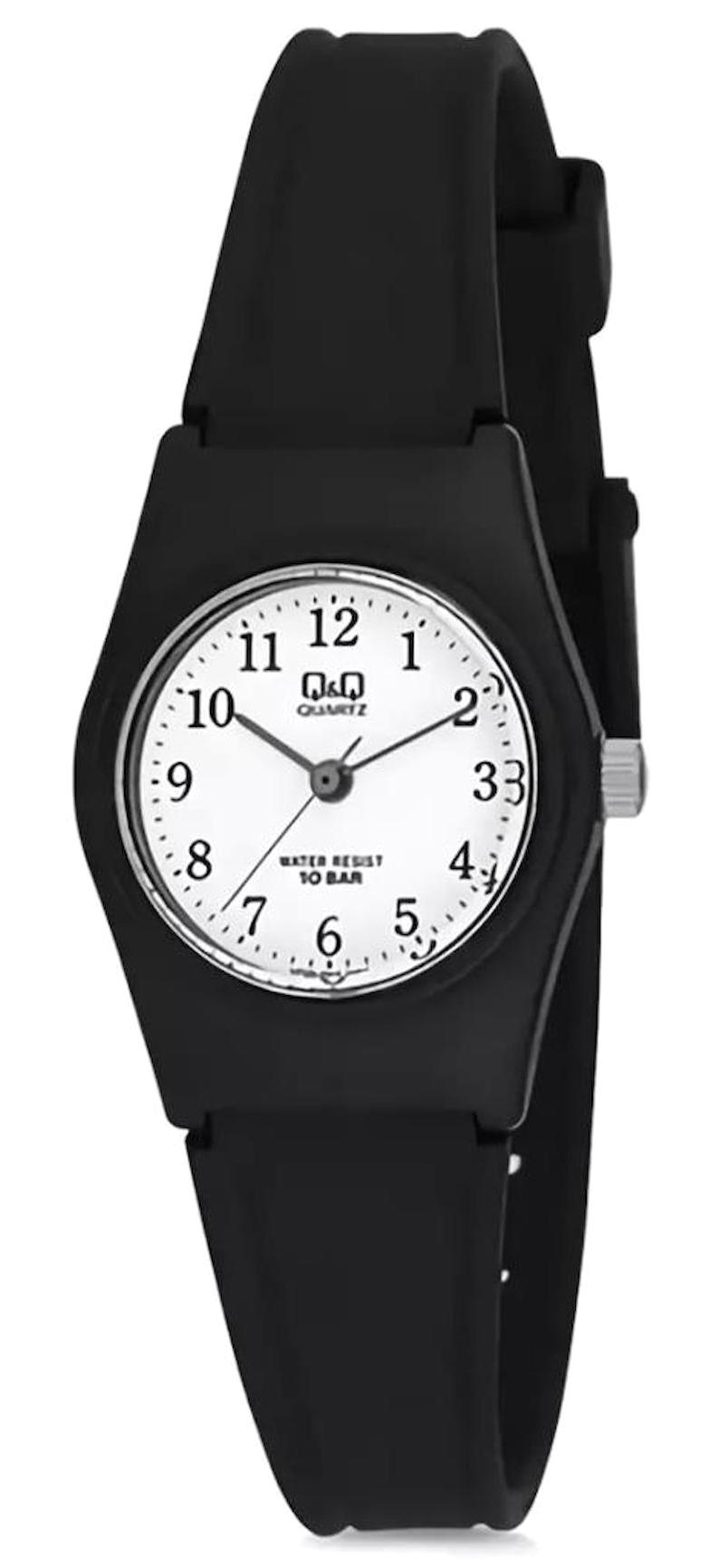 Q&Q VP35J002Y 20 mm Siyah Silikon Kordon Analog Kadın Kol Saati