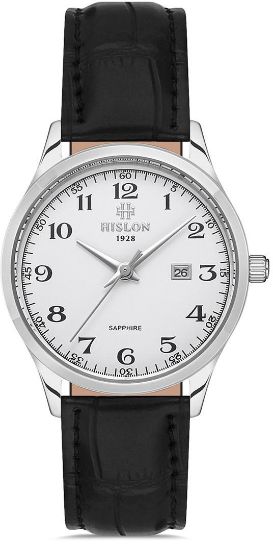 Hislon QL128S-01BS Takvimli 31 mm Siyah Deri Kordon Analog Kadın Kol Saati