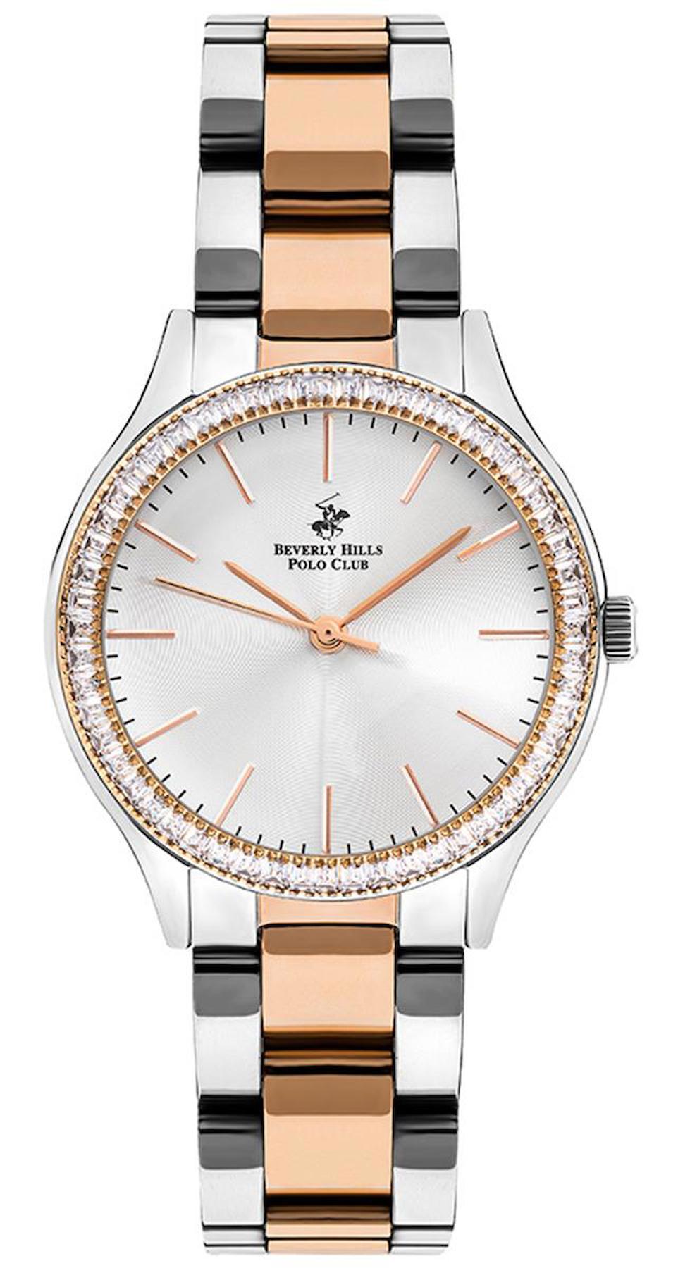 Beverly Hills Polo Club BP3166C.530 35 mm Gri-Rose Gold Çelik Kordon Analog Kadın Kol Saati