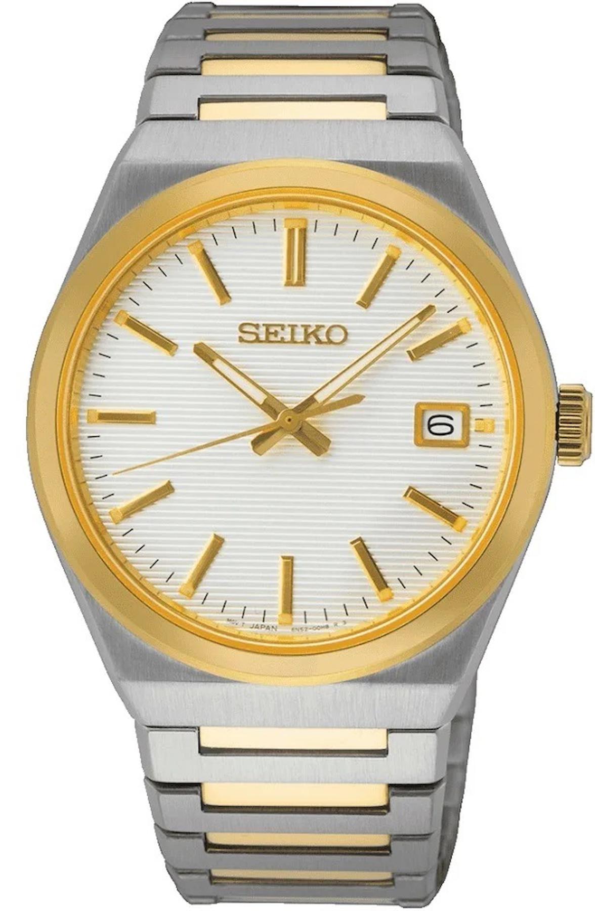 Seiko SUR558P Takvimli 38.9 mm Altın-Gri Çelik Kordon Analog Kadın Kol Saati