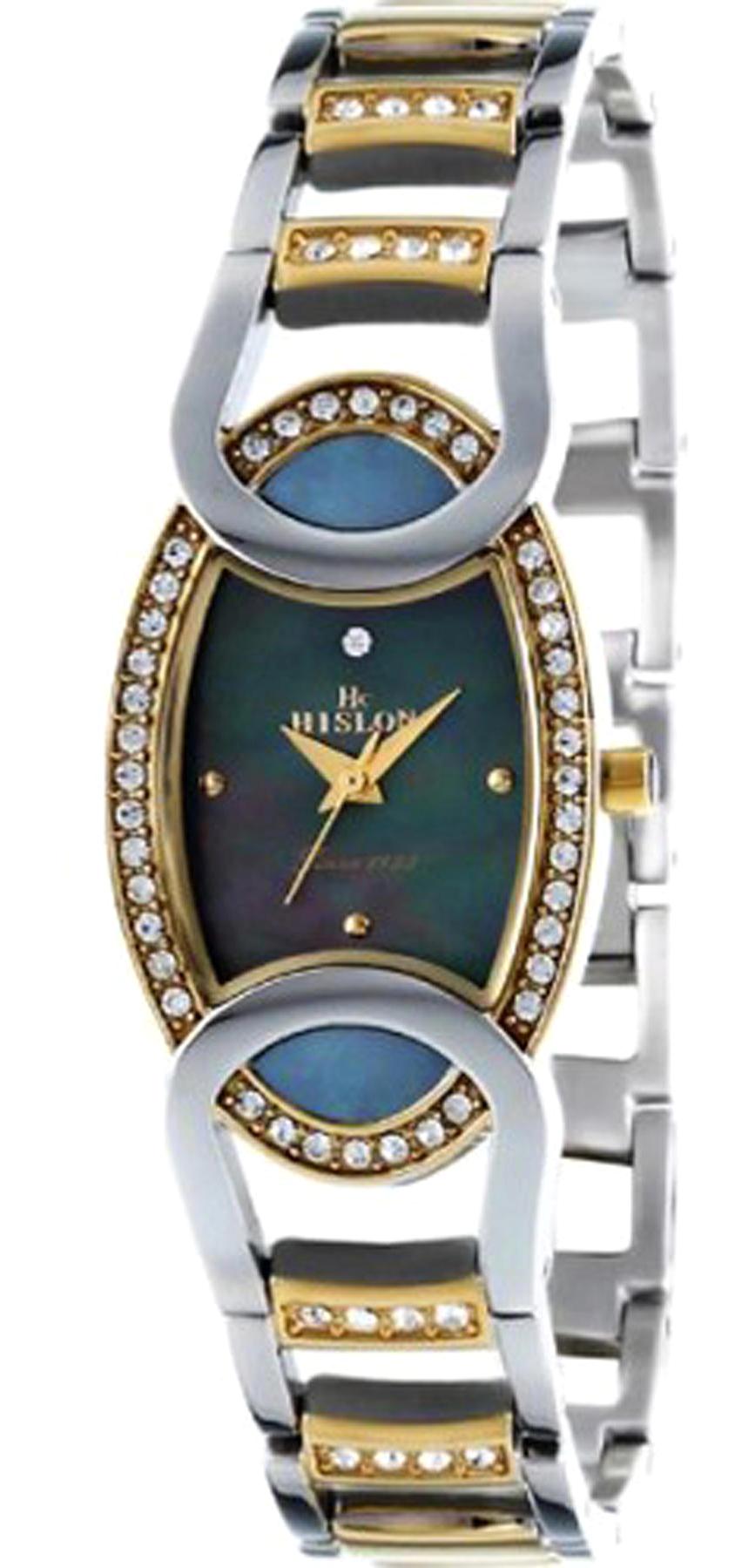Hislon 3196-22521 25 mm Altın-Gri Çelik Kordon Analog Kadın Kol Saati