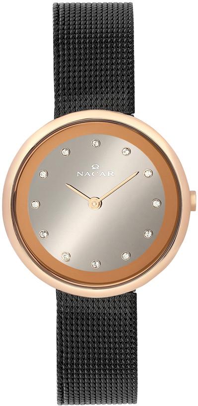 Nacar 18-3914B361-RBM 32 mm Siyah Hasır Kordon Analog Kadın Kol Saati