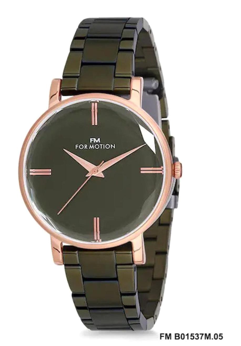 For Motion FM.B01537M05 34 mm Siyah Çelik Kordon Analog Kadın Kol Saati