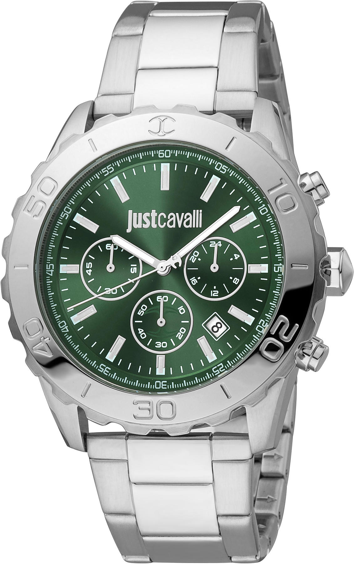 Just Cavalli JC1G214M0055 Takvimli 38 mm Gri Çelik Kordon Analog Kadın Kol Saati