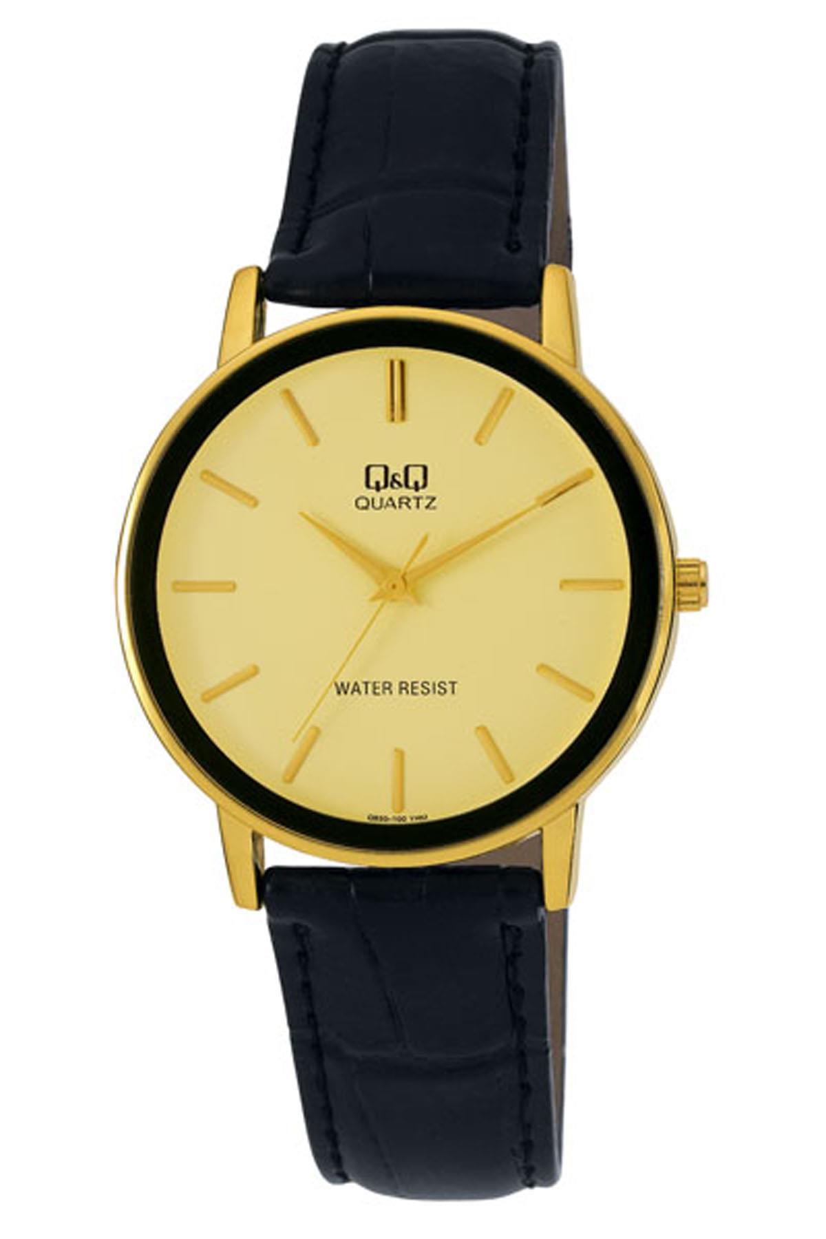 Q&Q 3A911 36 mm Siyah Deri Kordon Analog Kadın Kol Saati