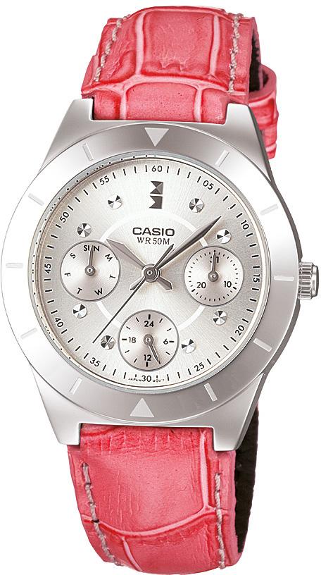 Casio LTP-2083L-4A 30 mm Pembe Deri Kordon Analog Kadın Kol Saati