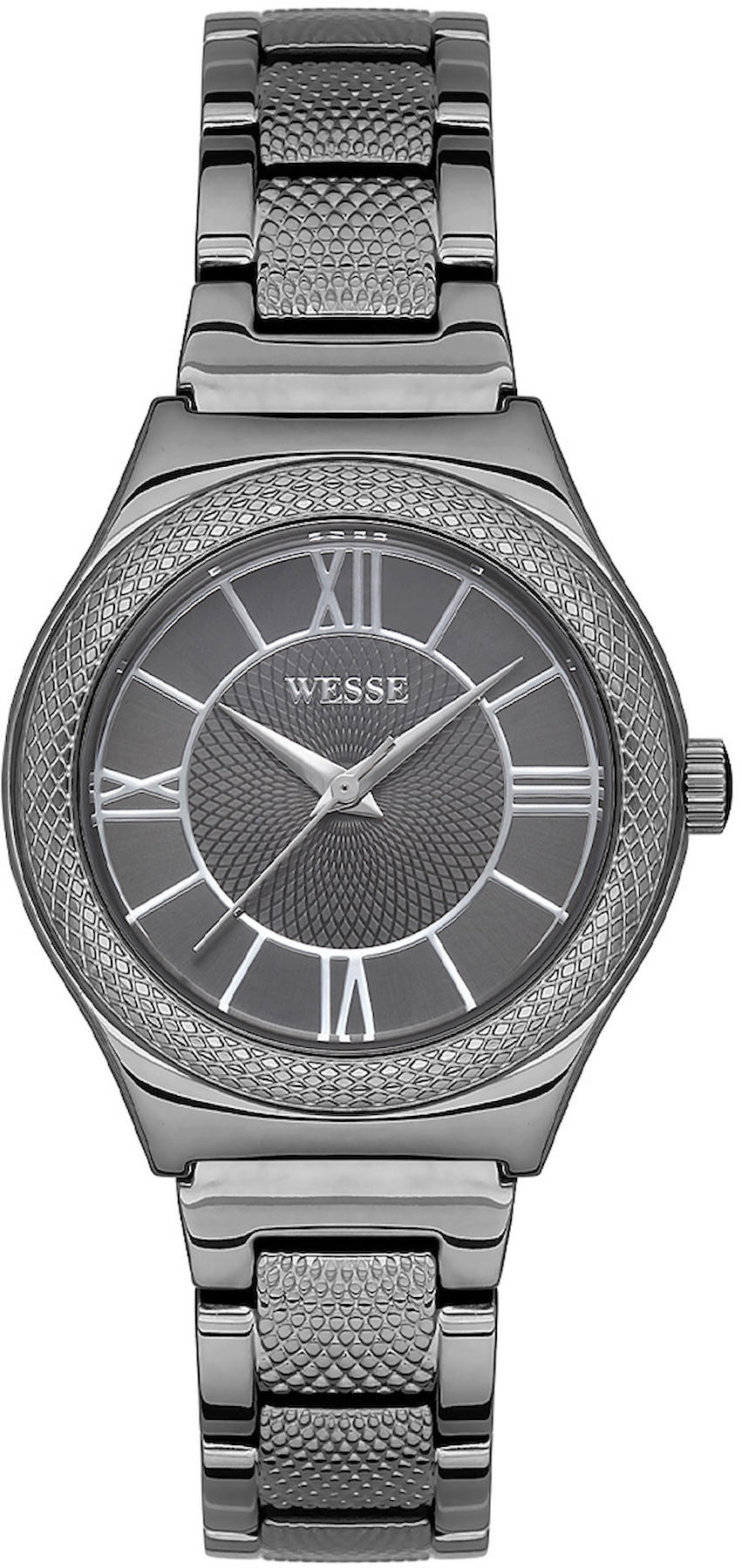 Wesse WWL111304 34 mm Gri Çelik Kordon Analog Kadın Kol Saati