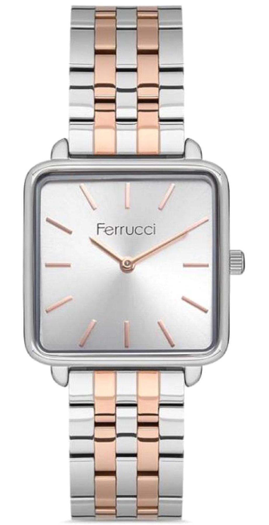Ferrucci FC.0523.14194M.05 35 mm Gri-Rose Gold Çelik Kordon Analog Kadın Kol Saati