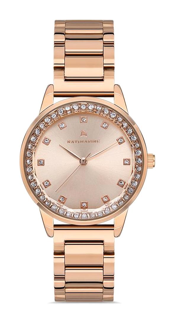 Navimarine KCK003-COL2 34 mm Rose Gold Çelik Kordon Analog Kadın Kol Saati