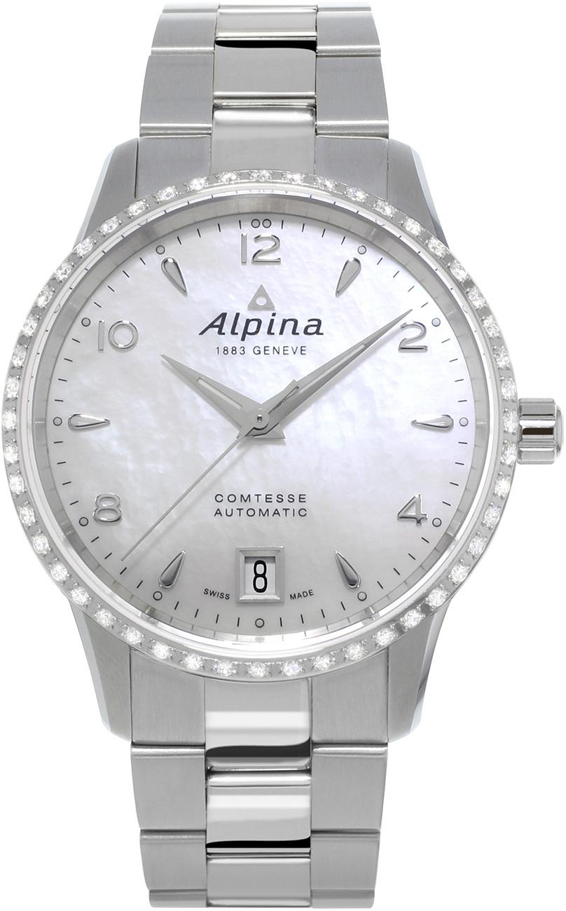 Alpina AL525APW3CD6B Takvimli 34 mm Gri Çelik Kordon Analog Kadın Kol Saati