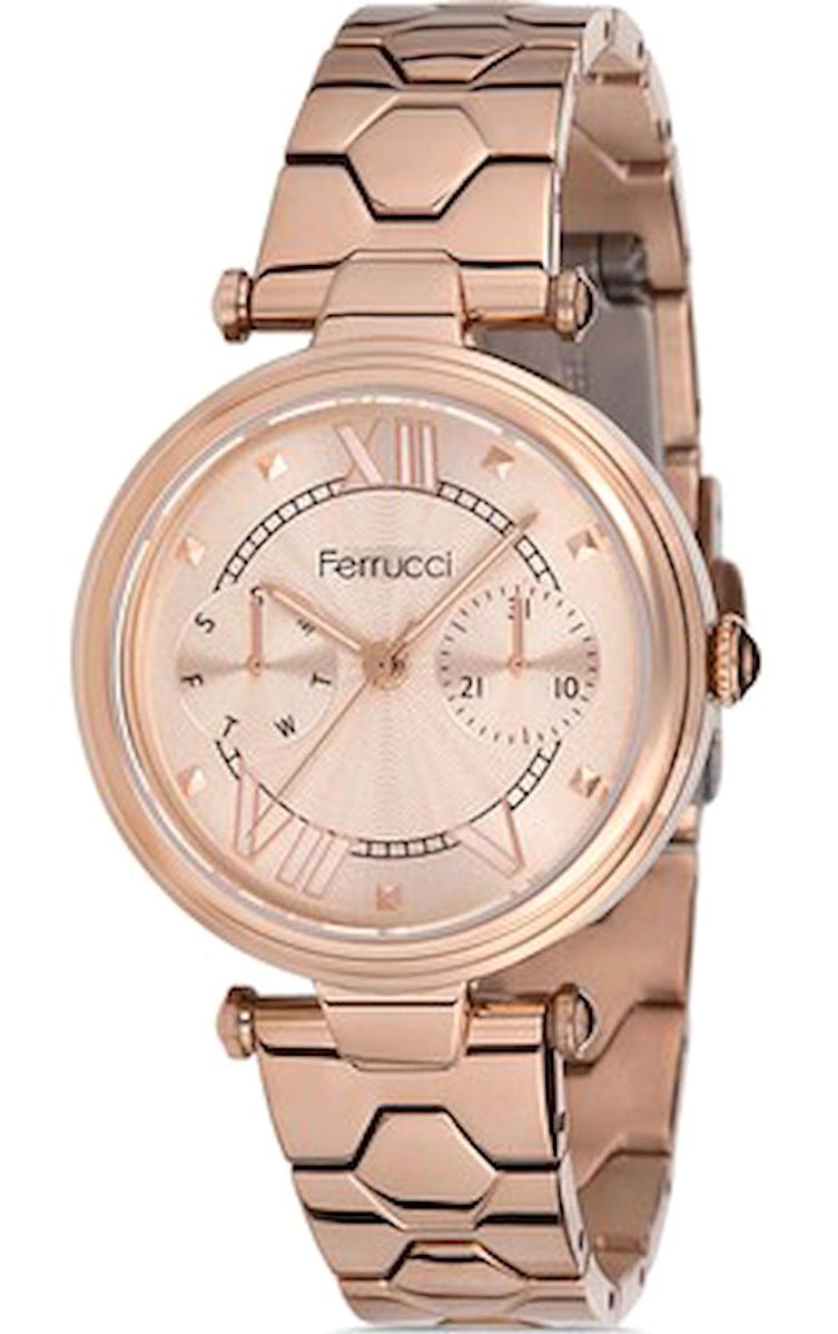 Ferrucci FC.13602M.02 Takvimli 34 mm Rose Gold Metal Kordon Analog Kadın Kol Saati