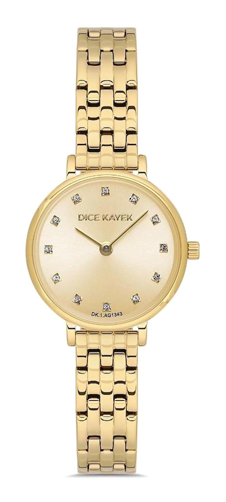 Dice Kayek DK.1.AG1343.09 26 mm Altın Çelik Kordon Analog Kadın Kol Saati