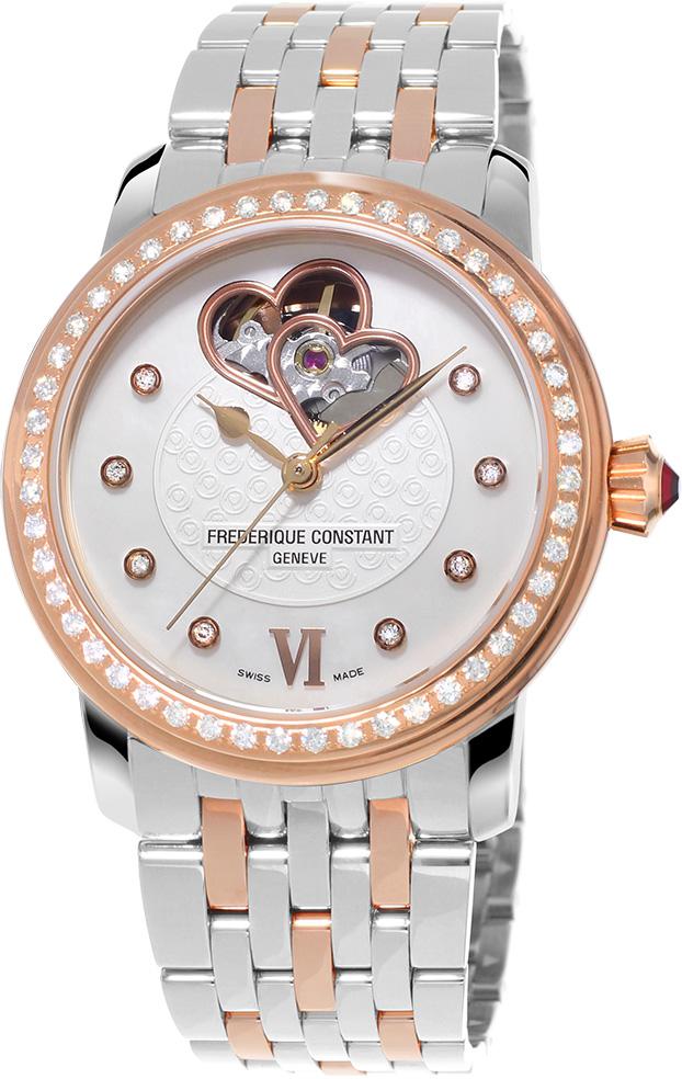 Frederique Constant FC310WHF2PD2B3 35 mm Gri-Rose Gold Çelik Kordon Analog Kadın Kol Saati