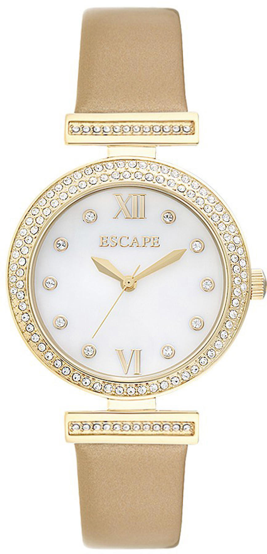 Escape EC1008-301 34 mm Kahverengi Deri Kordon Analog Kadın Kol Saati