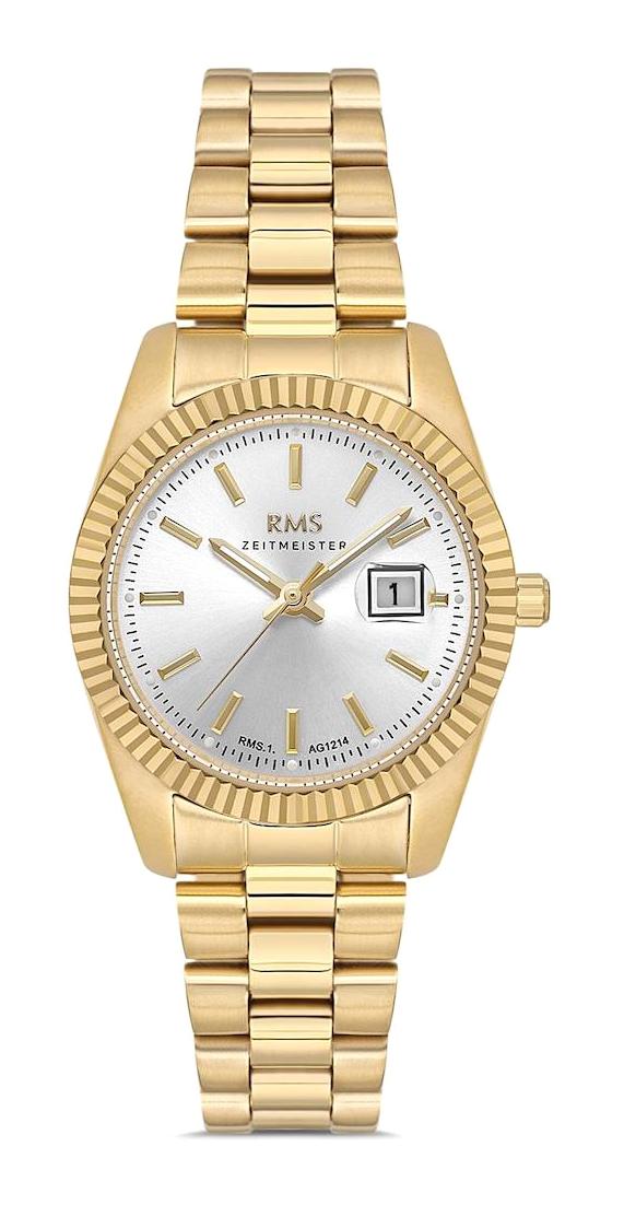 Romanson RMS.1.AG1536.05 Takvimli 28 mm Altın Çelik Kordon Analog Kadın Kol Saati