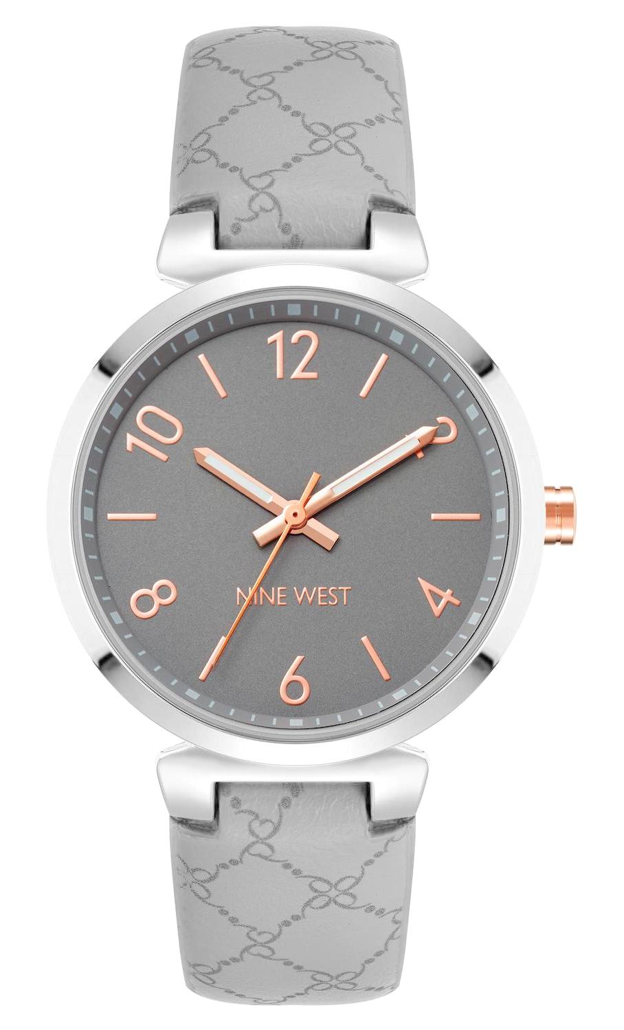 Nine West NW-2877GRGY 35 mm Gri Deri Kordon Analog Kadın Kol Saati
