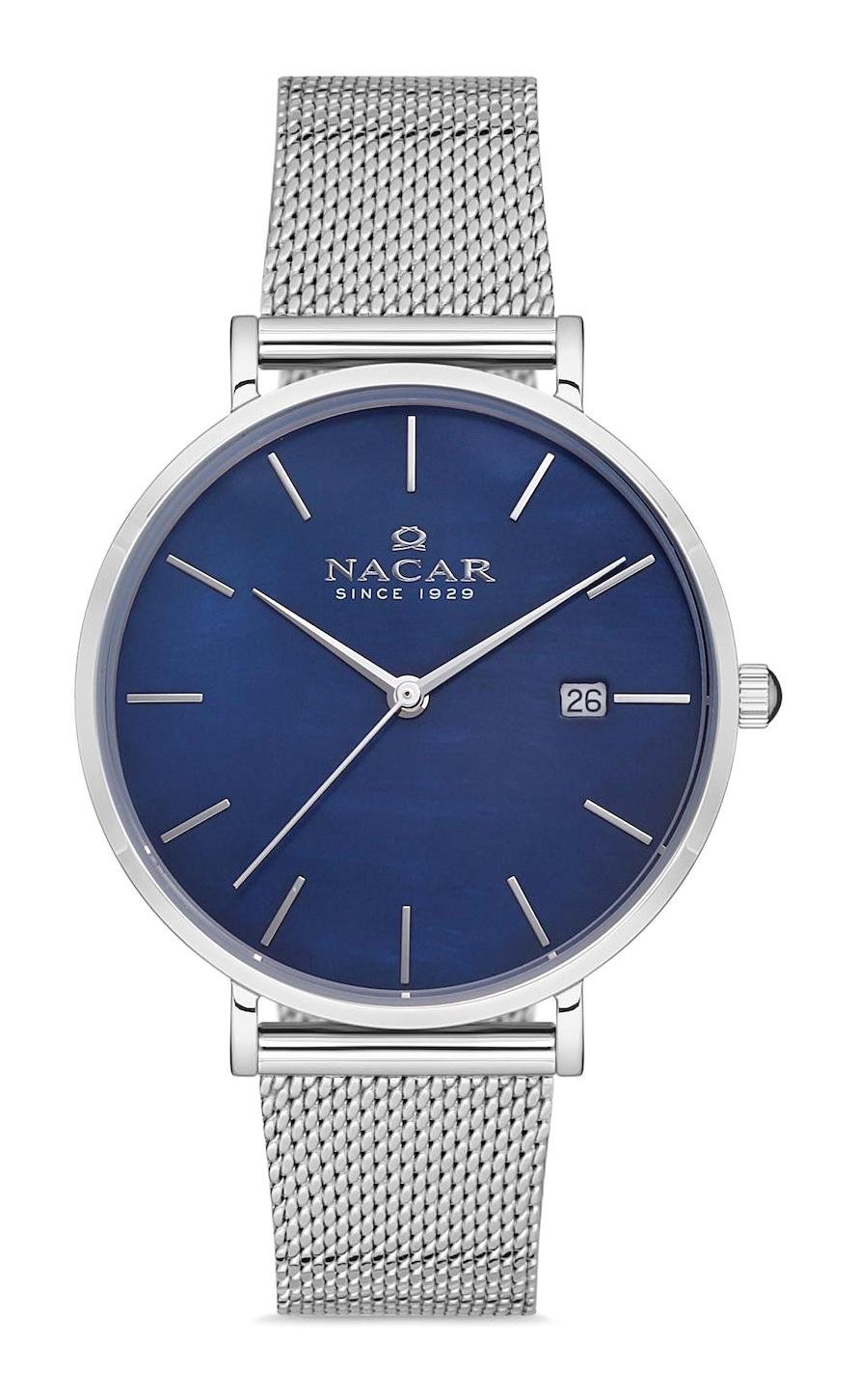 Nacar 33398091-ALM 35 mm Gri Hasır Kordon Analog Kadın Kol Saati