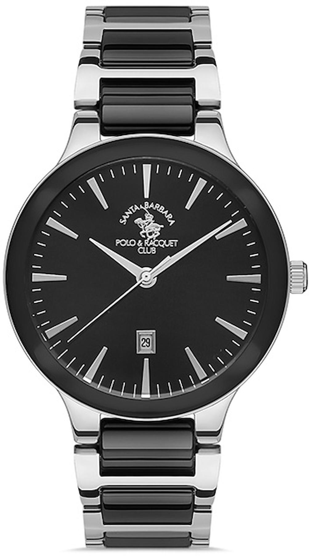Santa Barbara Polo & Racquet Club SB.1.10414.1 Takvimli 34 mm Gri-Siyah Çelik Kordon Analog Kadın Kol Saati