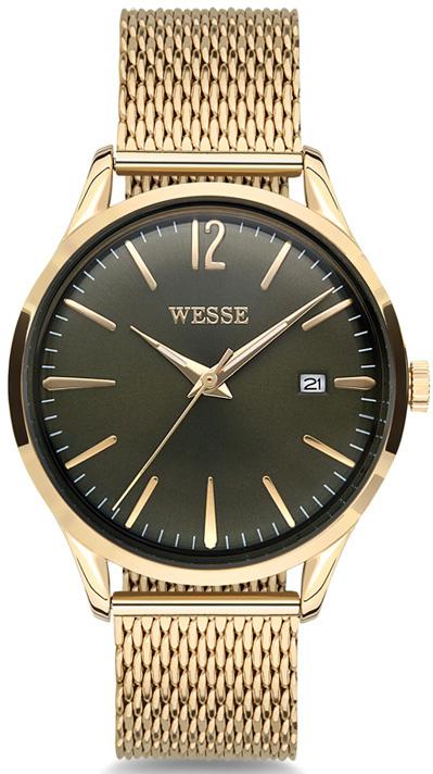 Wesse WWL1027-03 Takvimli 38 mm Altın Çelik Kordon Analog Kadın Kol Saati