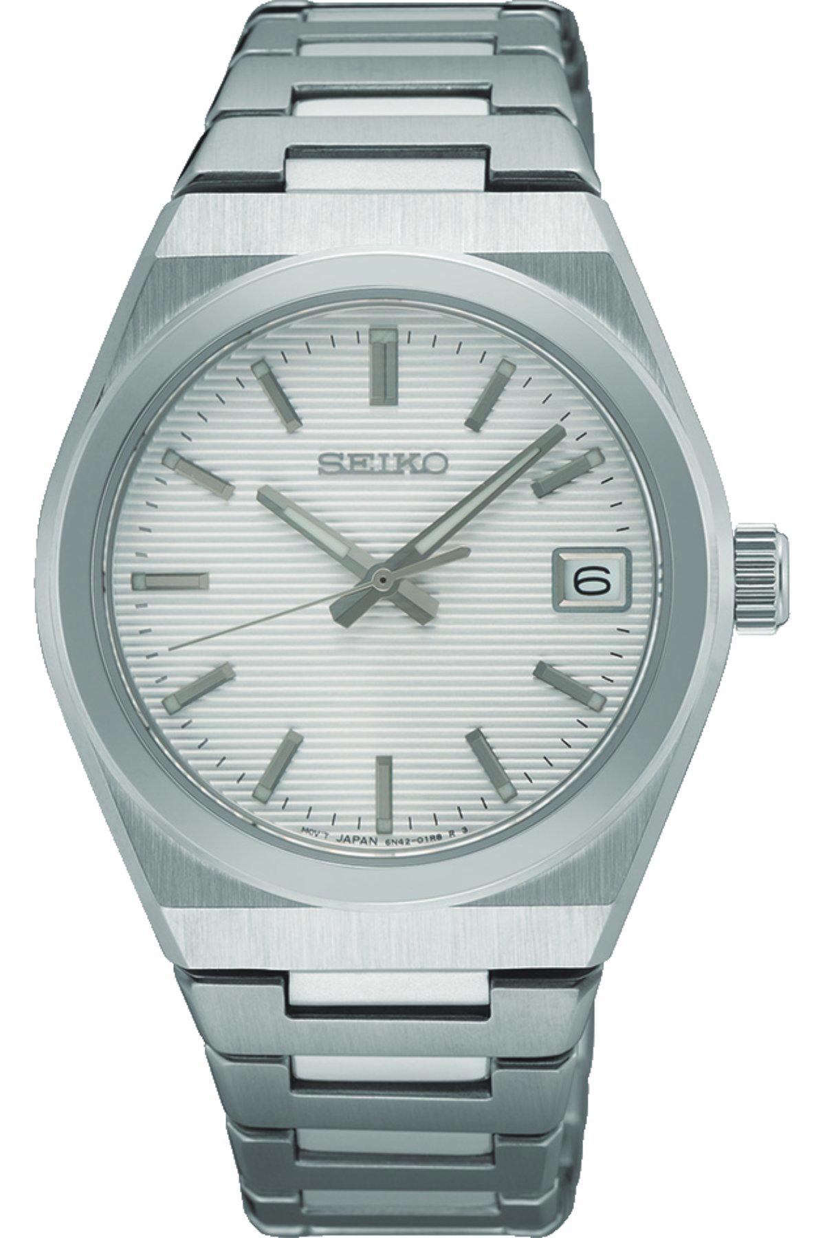 Seiko SUR573P Takvimli 34 mm Gri Çelik Kordon Analog Kadın Kol Saati