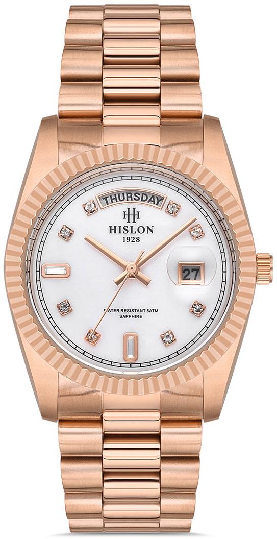 Hislon QL122R-09SR Takvimli 36 mm Rose Gold Çelik Kordon Analog Kadın Kol Saati