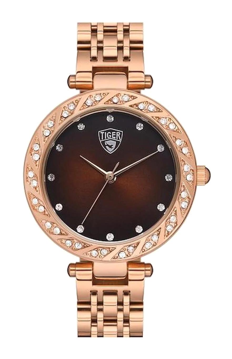 Tiger 566E 20-25 mm Rose Gold Çelik Kordon Analog Kadın Kol Saati
