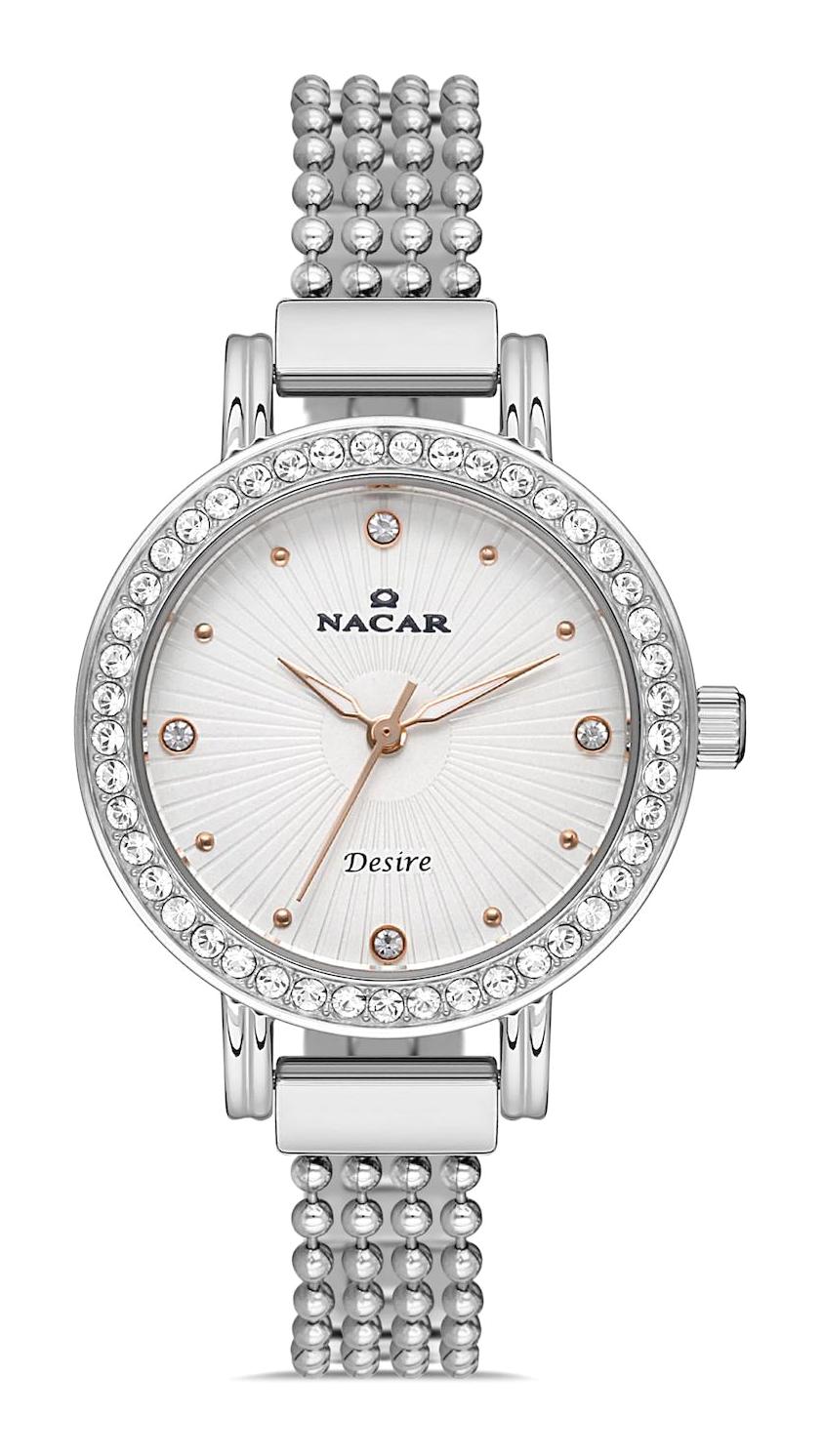 Nacar 103931019-ASMS 33 mm Gri Metal Kordon Analog Kadın Kol Saati